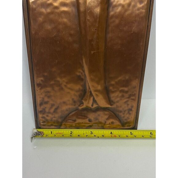 Vintage Copper Prayer‎ Religious Sculpture Wall Hanging Plaque - Picture 3 of 6